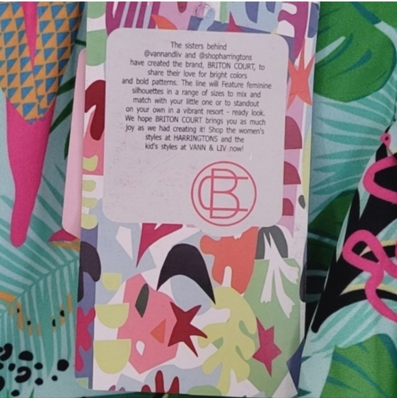 BRITON COURT Maxi Dress Green Tropical Print Multicolor Size Medium - Picture 7 of 10